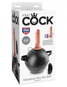 Мини-мяч с фаллической насадкой телесного цвета и вибрацией Vibrating Mini Sex Ball with 6