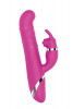 Розовый вибратор-кролик Naghi NO.42 Rechargeable Duo Vibrator - 24 см.