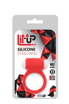 Красное эрекционное виброкольцо Lit-UP Silicone Stimu Ring 3 Red