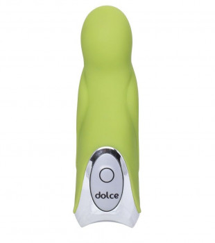 Нежно-зелёный вибратор Dolce Jaxon - 12,5 см.