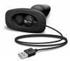 Чёрная вибровтулка с ротацией шариков Rimming Remote Control Plug Black - 15,2 см.