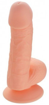 Телесный фаллоимитатор Seducer Ballsy Stud - 16,5 см.
