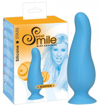 Голубая анальная втулка Smile Hopper - 10 см.