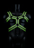 Стильная портупея Body Harness с неоновым эффектом - размер L-XL, черный с зеленым