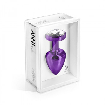 Анальная пробка с кристаллом Anni round purple T3 фиолетового цвета - 9 см.