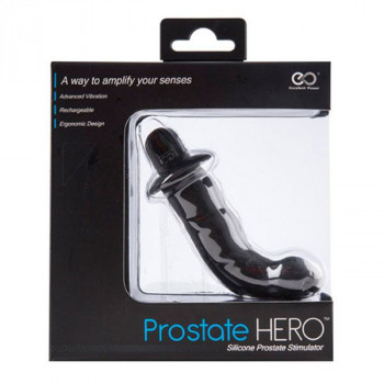 Черный вибромассажер простаты Prostate Hero 4Inch
