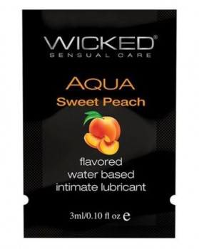 Лубрикант с ароматом спелого персика Wicked Aqua Sweet Peach - 3 мл.