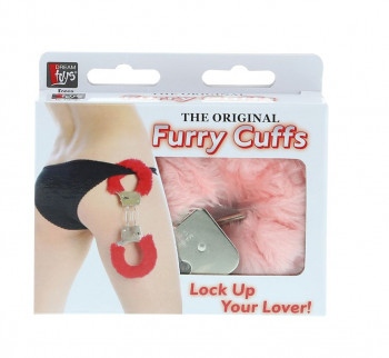 Металлические наручники с розовой меховой опушкой Metal Handcuff With Plush Pink