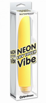 Желтый водонепроницаемый вибратор Neon Luv Touch Vibe - 17 см.