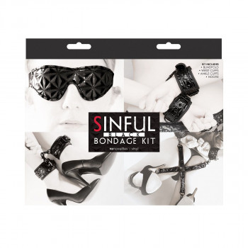 Чёрный набор для бондажа Bondage Kit
